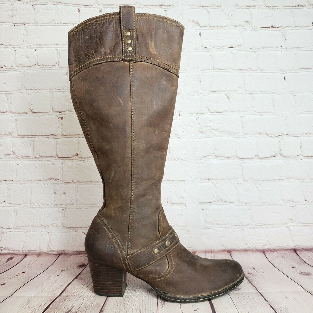 B.O.C. Chaldene Tall Rustic Leather Buckles Boots